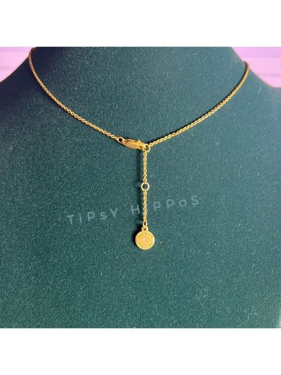 NEW!!!  AUTHENTIC TORY BURCH LARGE MILLER LOGO NECKLACE - Picture 2 of 2